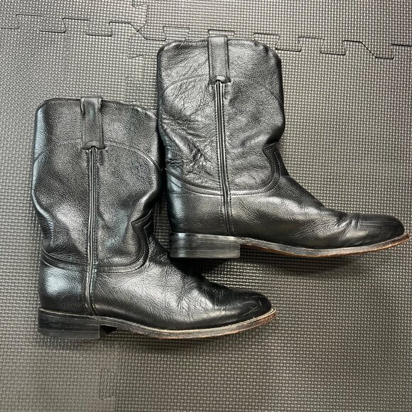 Dan Post Mens Black Leather Western Boots Size 7.5M Durable Classic Style main image 4